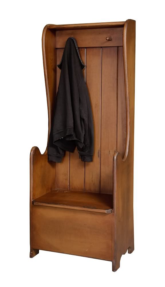 Primitive Settle Bench Entryway Storage Hall Tree Farmhouse Country